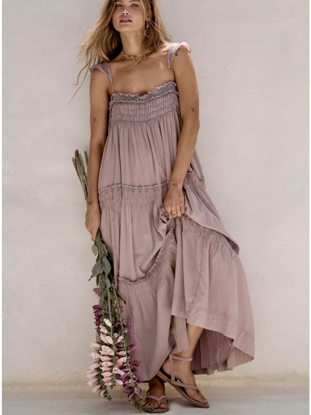 WISHFUL BLOOM MAXI DRESS THISTLE